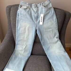 New Noa Hudson straight leg jeans, high rise, light wash, size 26, wide leg